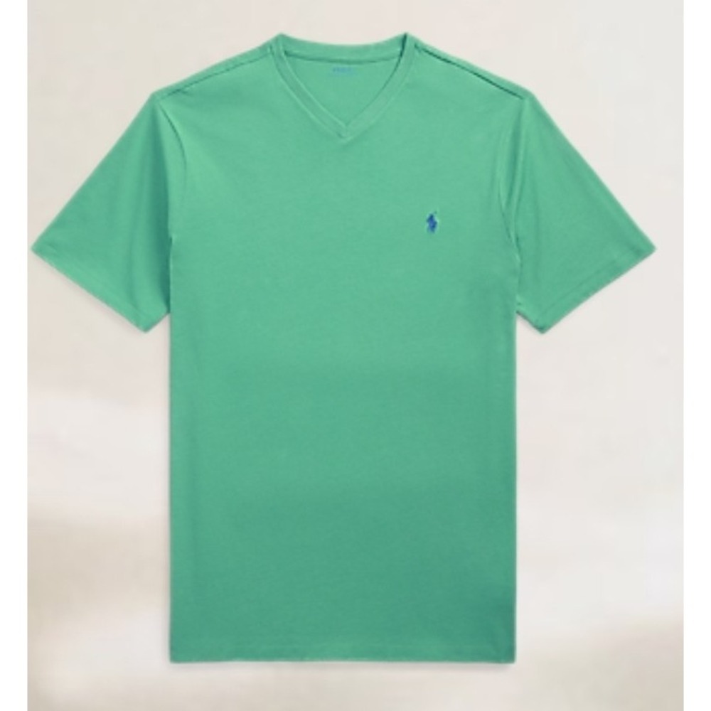Polo Ralph Lauren Green w/ Blue Pony V-Neck T-Shirt Men's Size 4XLT NWT